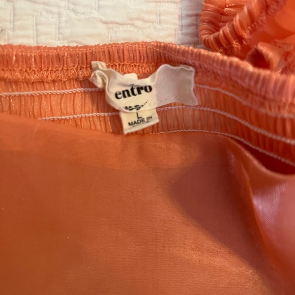Entro Orange Puff Sleeve Dress Size Large - Picture 5 of 6